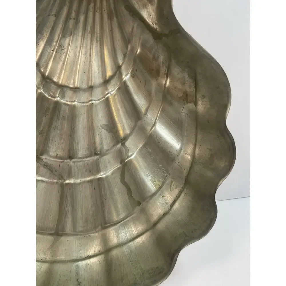 Vintage Copper Shell Mold Or Wall Decor 12” Tin Lined - Has Wall Hanging Hook